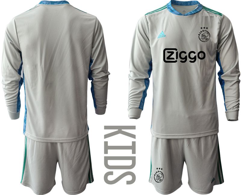 Youth 2020-2021 club ajax gray long sleeve goalkeeper Soccer Jerseys